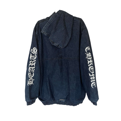 Chrome Hearts Blue & White Cross Patch Denim Anorak