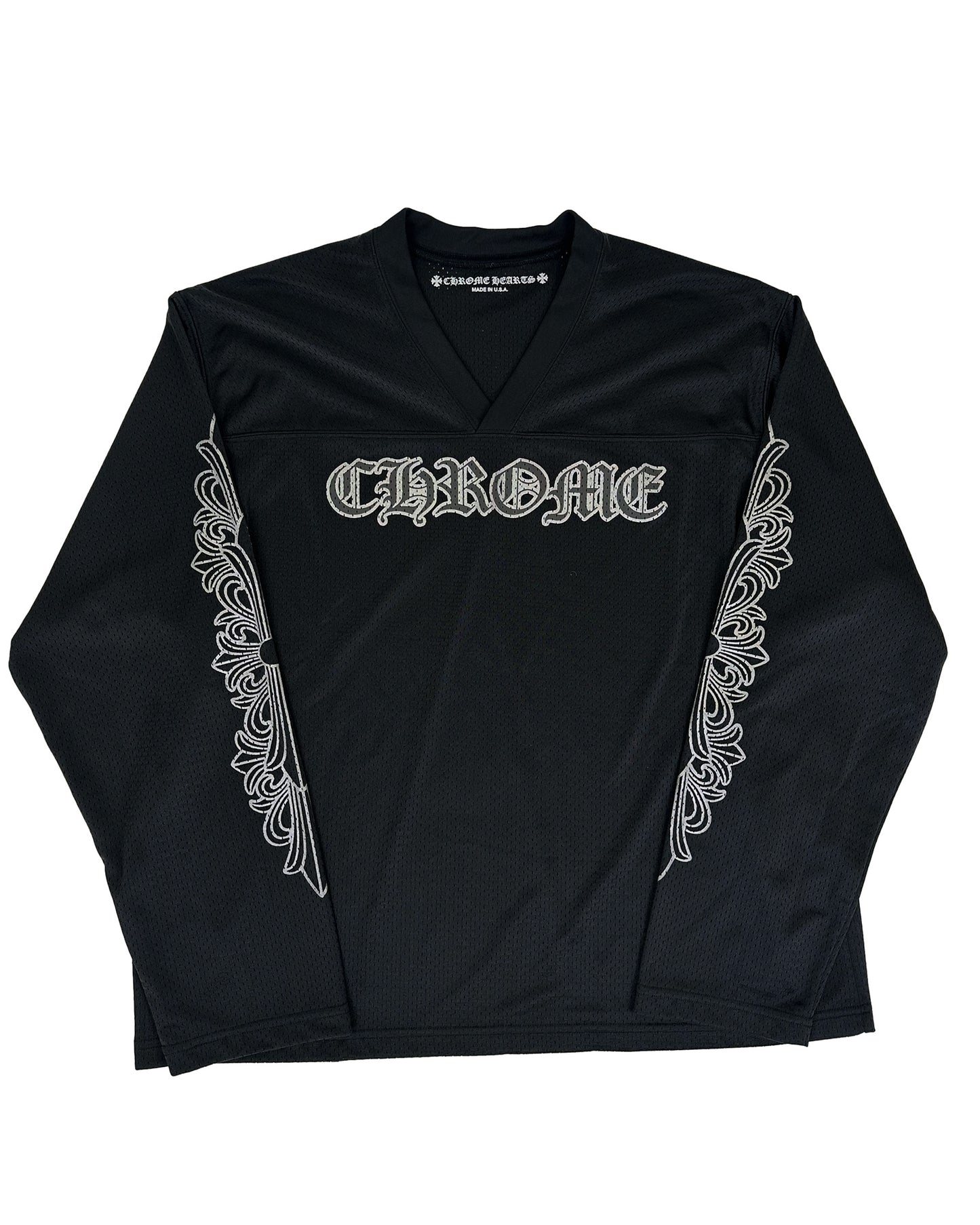 CHROME HEARTS Mesh Warm Up Jersey Black Longsleeve