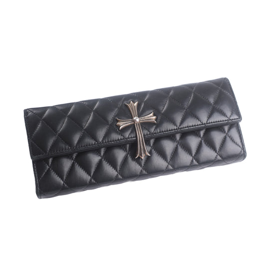 Chrome Hearts Quilted Leather Cross Clutch