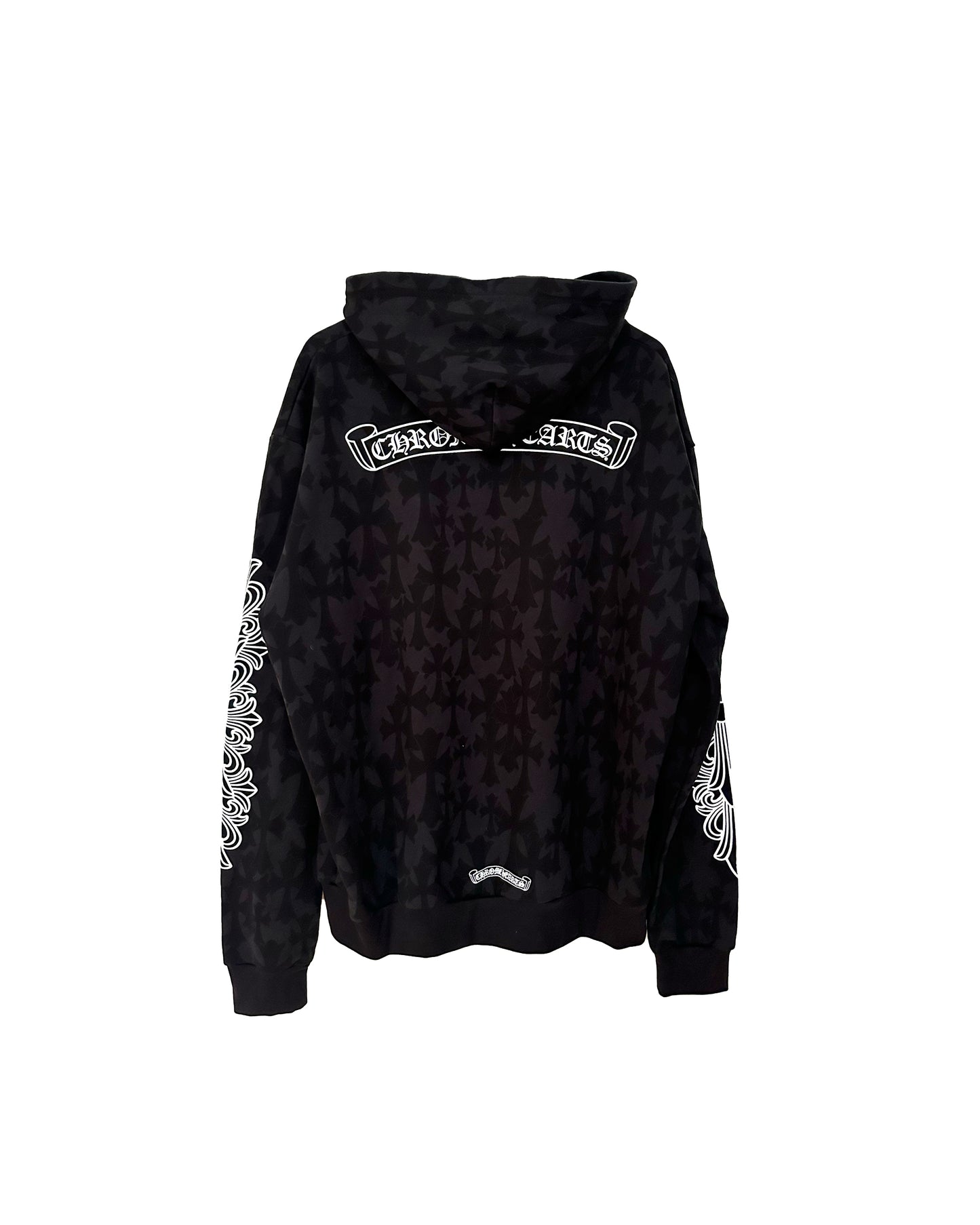 CHROME HEARTS BLACK CROSS ZIP HOODIE