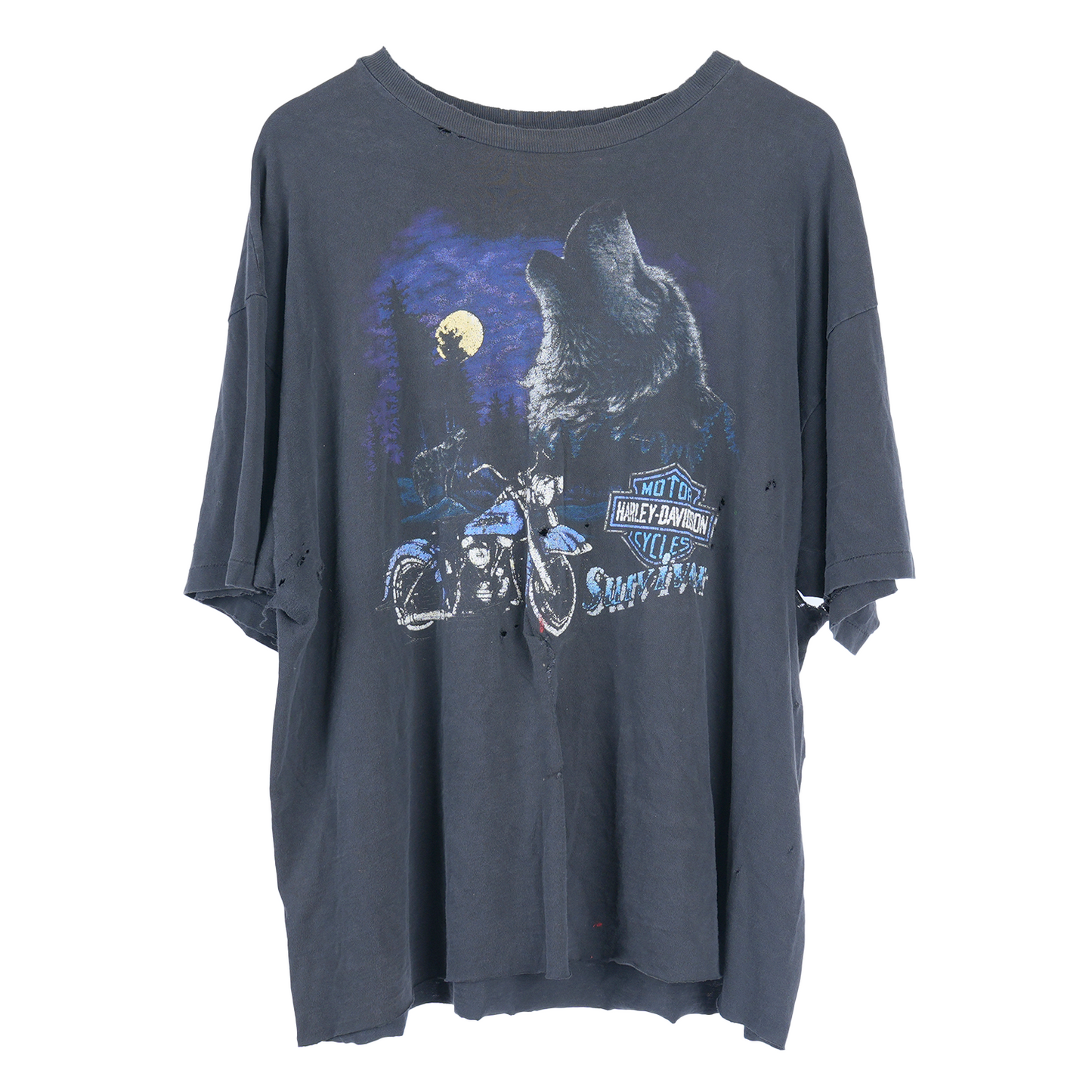 VINTAGE THRASHED HARLEY WOLF TEE