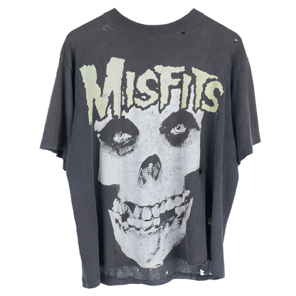 Misfits Thrashed Faded Green Skull Tee