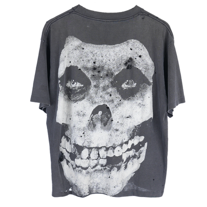 Misfits Thrashed Faded Green Skull Tee