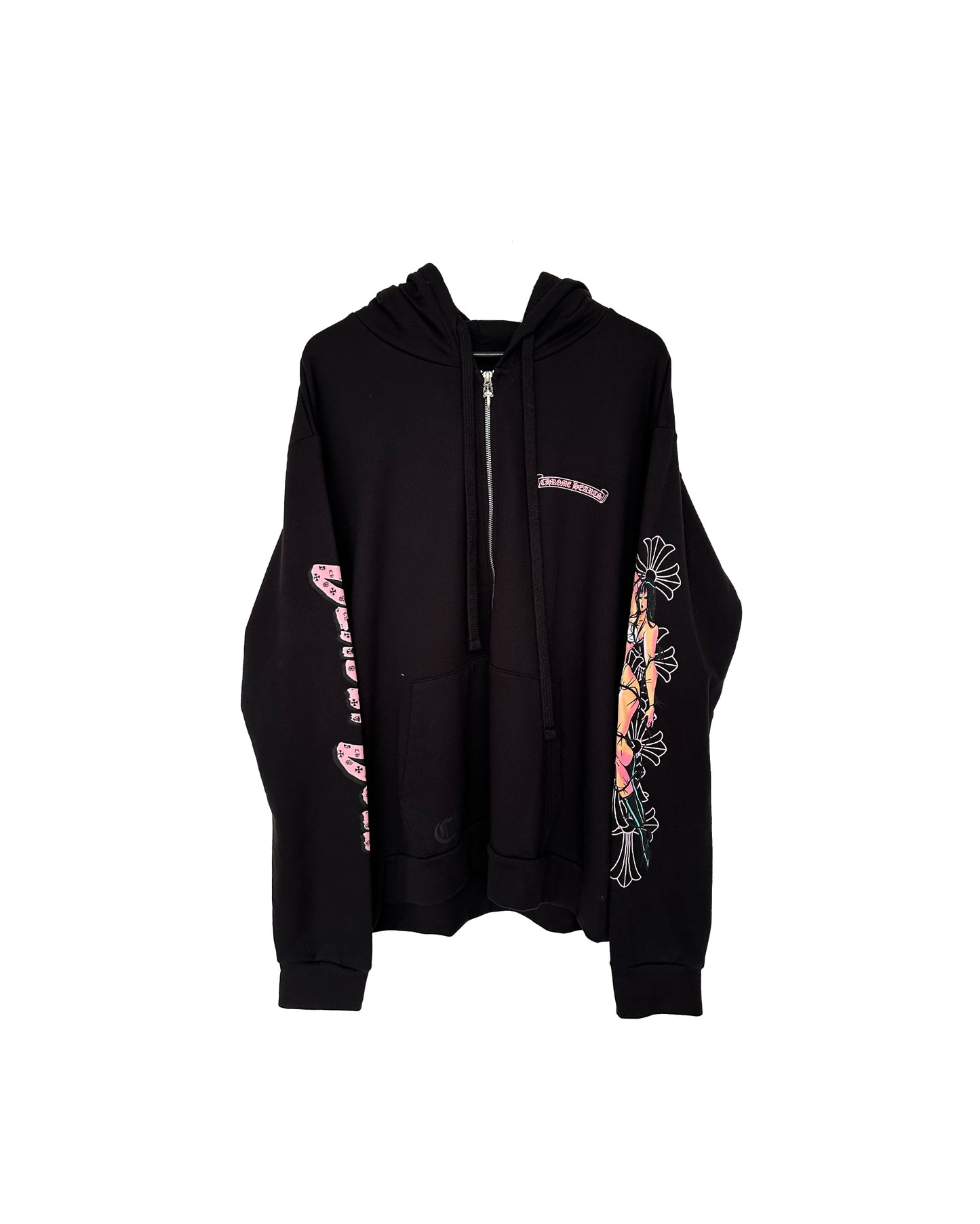 DEADLY DOLL XXL HOODIE PINK/BLACK