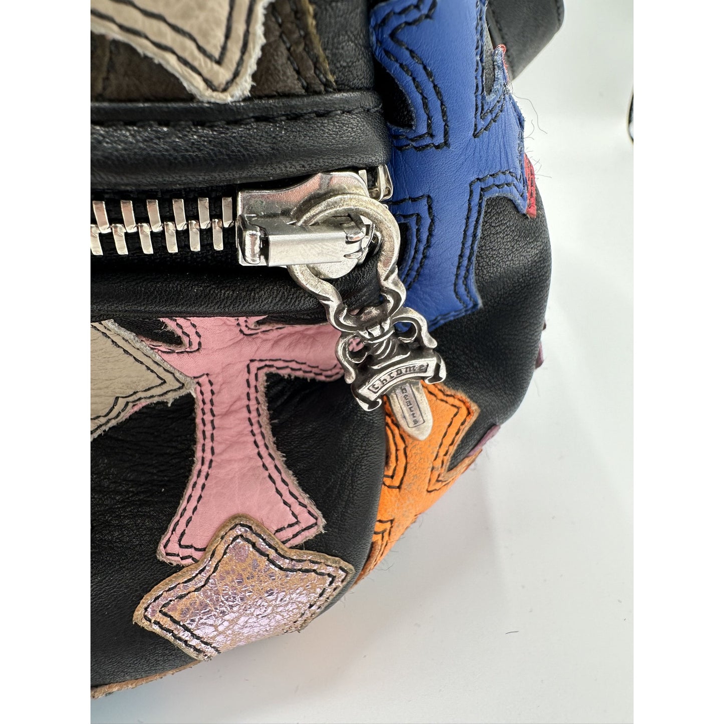 CHROME HEARTS MULTICOLOR CROSS PATCH DUFFLE BAG