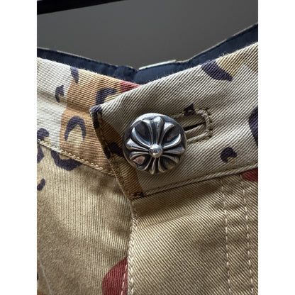 CHROME HEARTS SEX RECORDS DESERT CAMO CROSS PATCH SHORTS