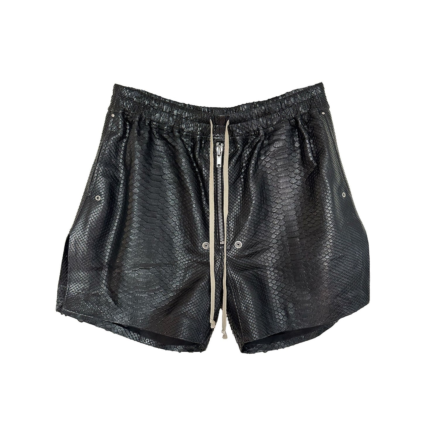 RICK OWENS RUNWAY EDFU SS23 PYTHON LEATHER SHORTS