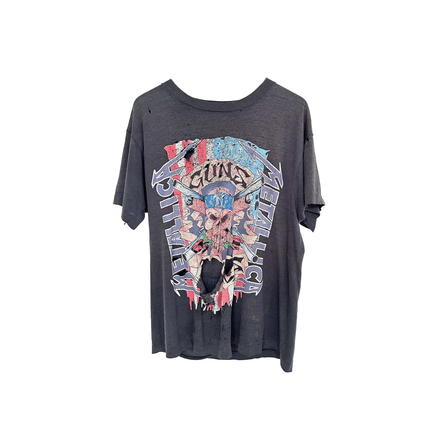 THRASHED FADED METALLICA X GUNS N ROSES VINTAGE TOUR TEE