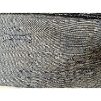 Chrome Hearts Black, White & Brown Patch blue Denim Jeans