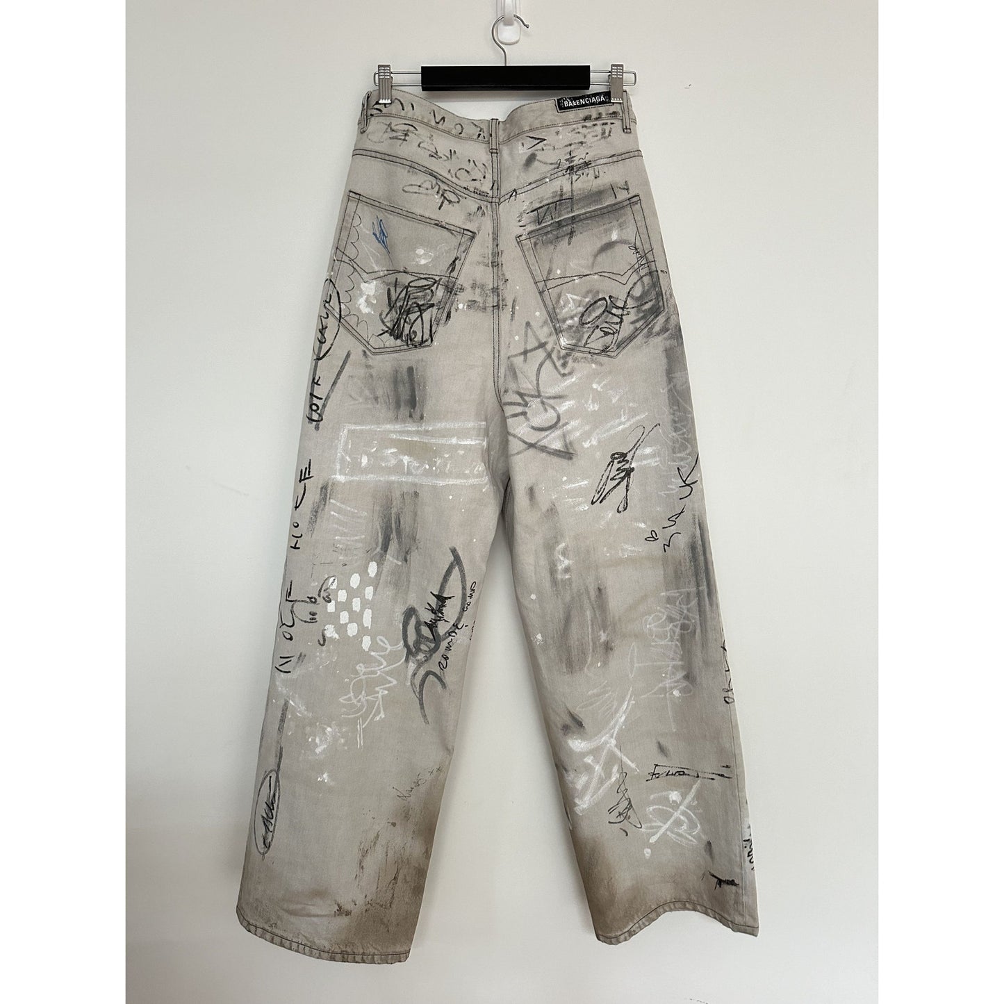 BALENCIAGA MUDSHOW SS23 GRAFITTI SKATER DENIM WHITE