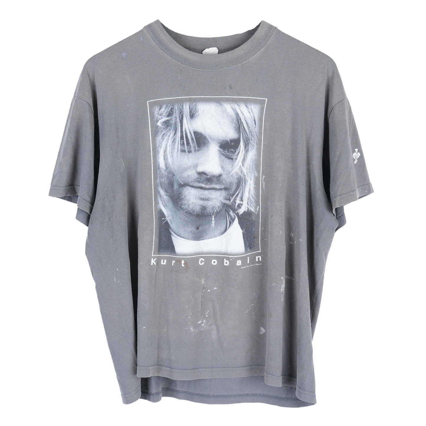 Vintage Kurt Cobain Faded Grey Portrait T-Shirt