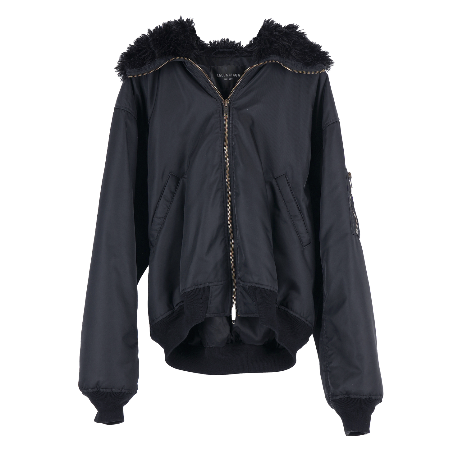 BALENCIAGA HOODED FUR BOMBER
