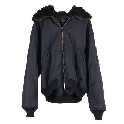 BALENCIAGA HOODED FUR BOMBER