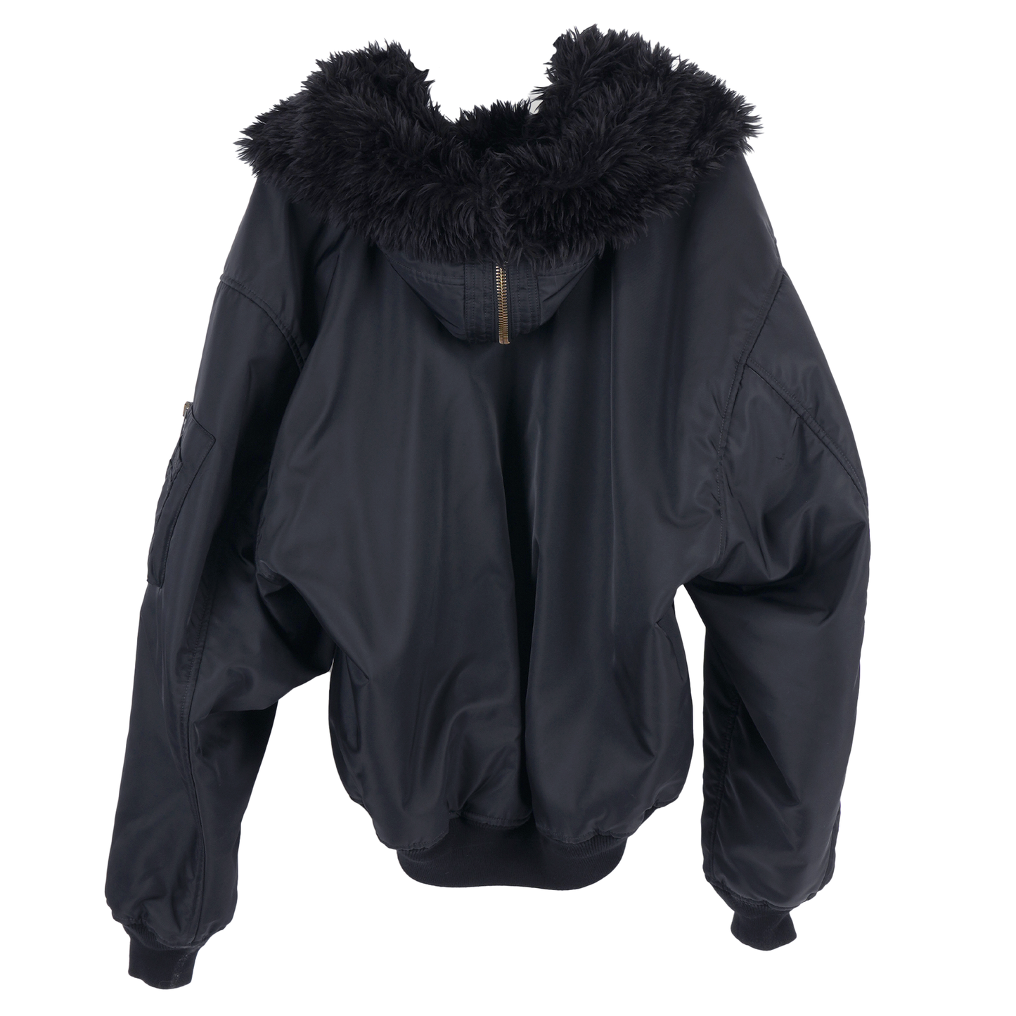 BALENCIAGA HOODED FUR BOMBER