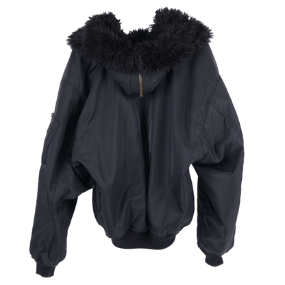 BALENCIAGA HOODED FUR BOMBER