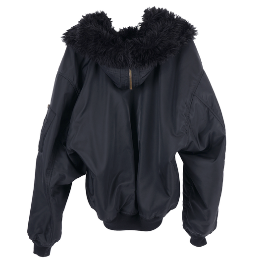 BALENCIAGA HOODED FUR BOMBER