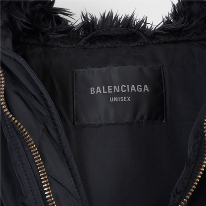 BALENCIAGA HOODED FUR BOMBER