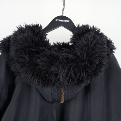 BALENCIAGA HOODED FUR BOMBER