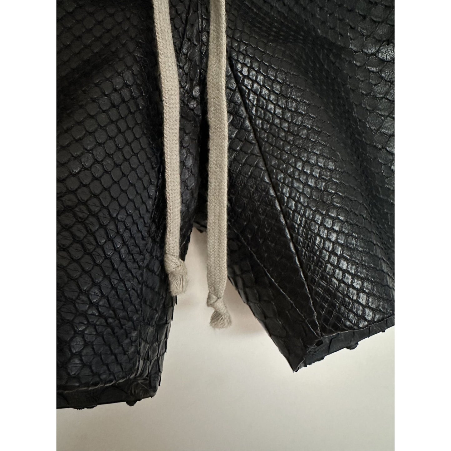 RICK OWENS RUNWAY EDFU SS23 PYTHON LEATHER SHORTS