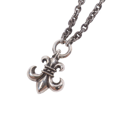 Chrome Hearts Fleur De Lis Pendant & Paper Chain 20 Inch