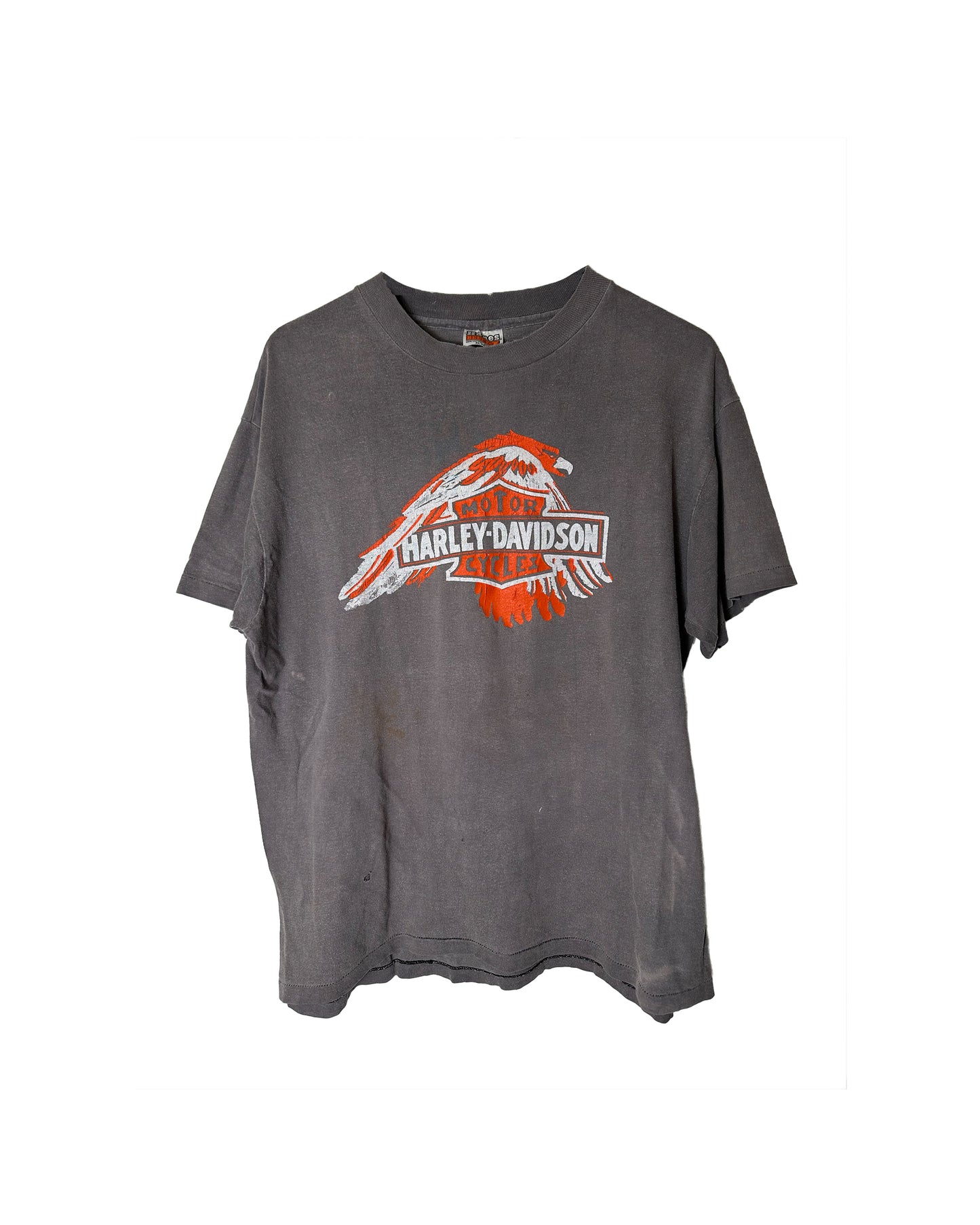 VINTAGE FADED THRASHED SINGLE STITCHED 1980S HARLEY TEE XL