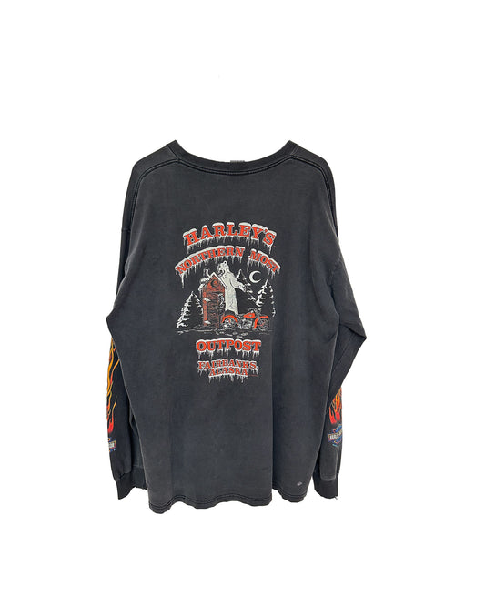 VINTAGE HARLEY FLAMES LONG SLEEVE EAGLE XXL