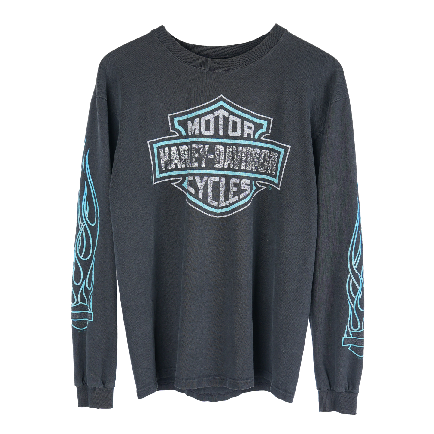 VINTAGE HARLEY DAVIDSON BLUE FLAME LONG SLEEVE TEE