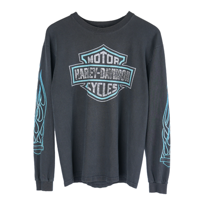 VINTAGE HARLEY DAVIDSON BLUE FLAME LONG SLEEVE TEE