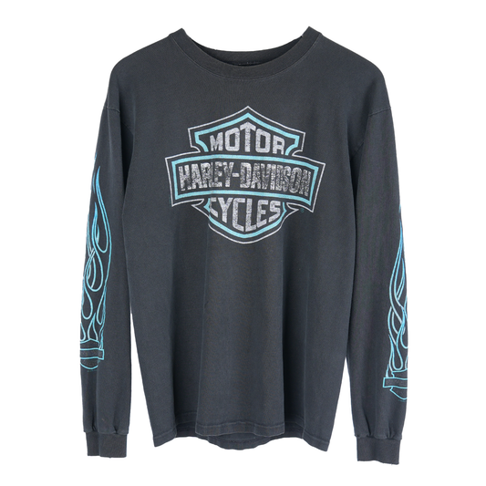 VINTAGE HARLEY DAVIDSON BLUE FLAME LONG SLEEVE TEE