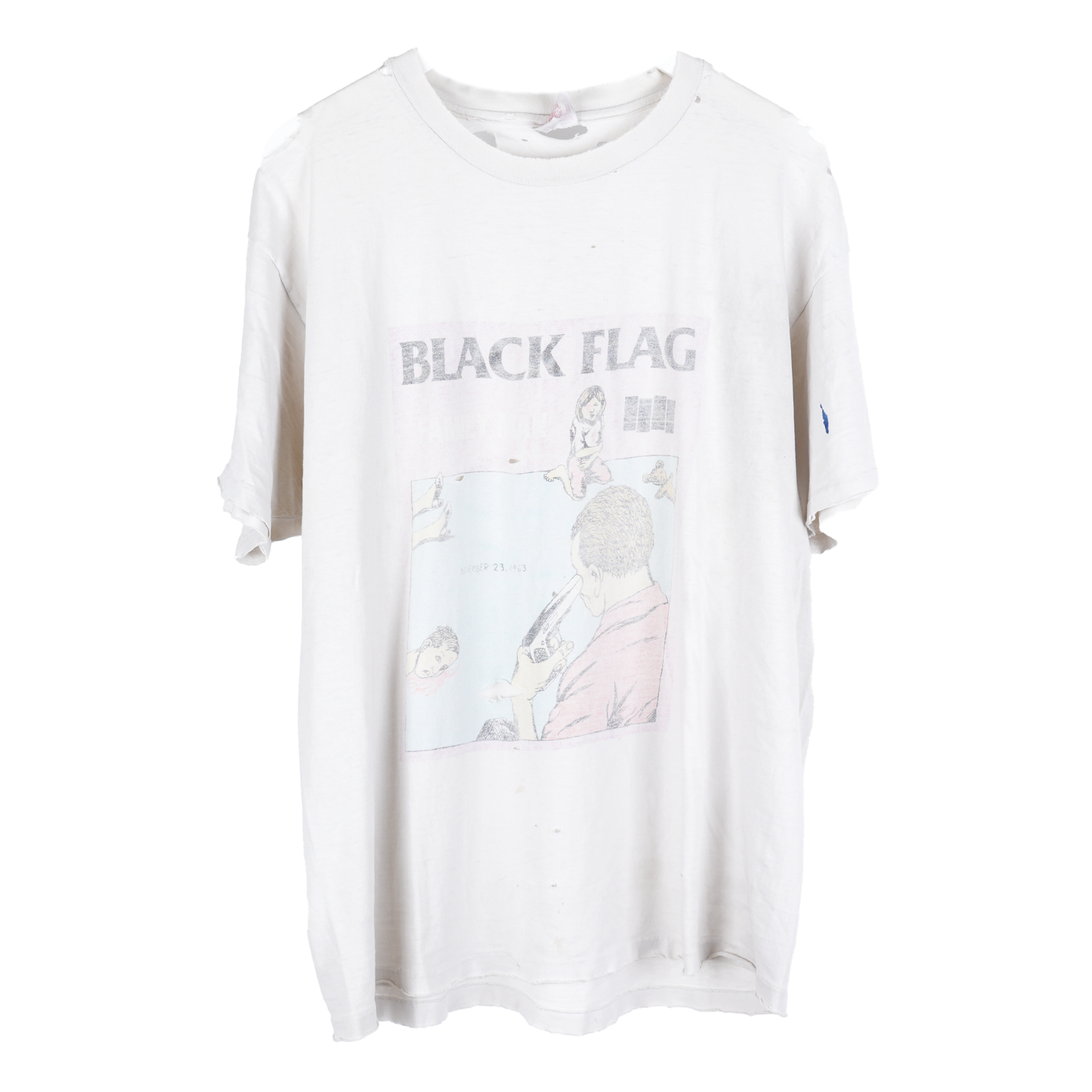 VINTAGE THRASHED BLACK FLAG FAMILY MAN TEE