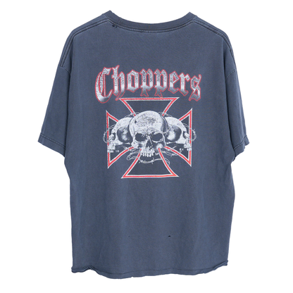 VINTAGE FADED BOXY CHOPPERS SKULL T-SHIRT