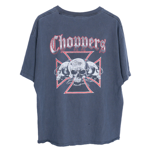 VINTAGE FADED BOXY CHOPPERS SKULL T-SHIRT