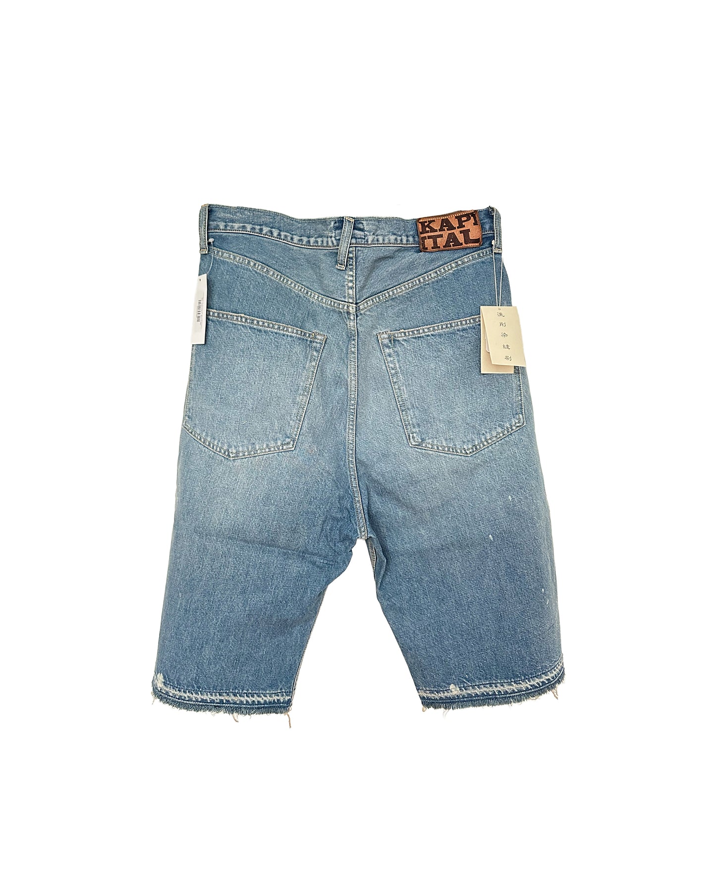 KAPITAL BONE DENIM SHORTS BLUE