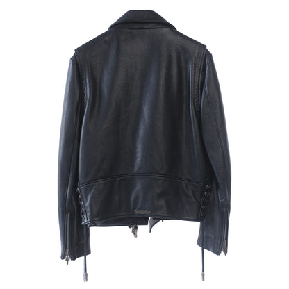 Chrome Hearts JJ Dean Hermes Scarf Lined Leather Jacket