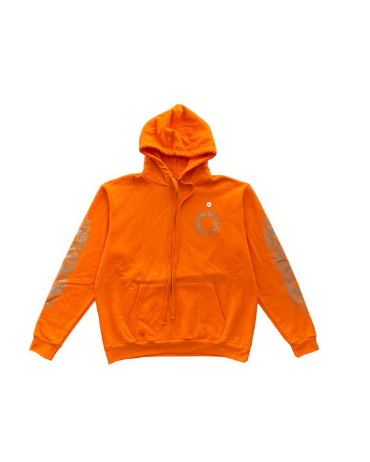 CHROME HEARTS ORANGE MIAMI MUSIC WEEK EXCLUSIVE HORSESHOE HOODIE