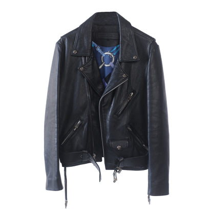 Chrome Hearts JJ Dean Hermes Scarf Lined Leather Jacket