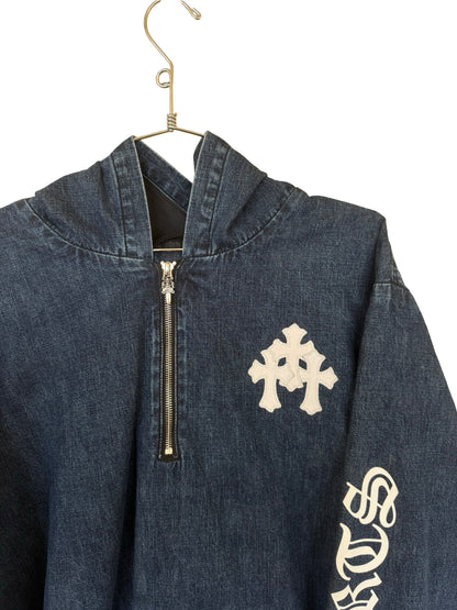 Chrome Hearts Blue & White Cross Patch Denim Anorak