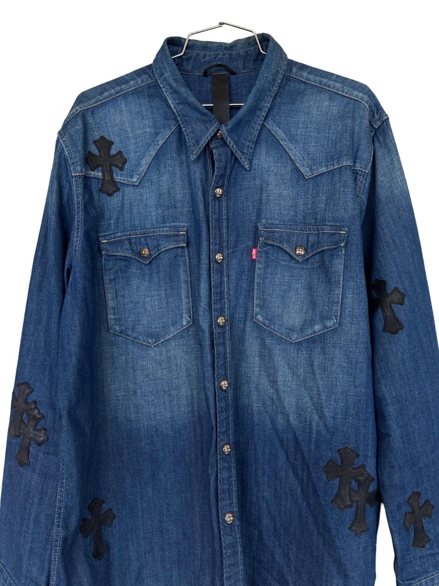 CH Levis Light Blue Denim Shirt With Patches