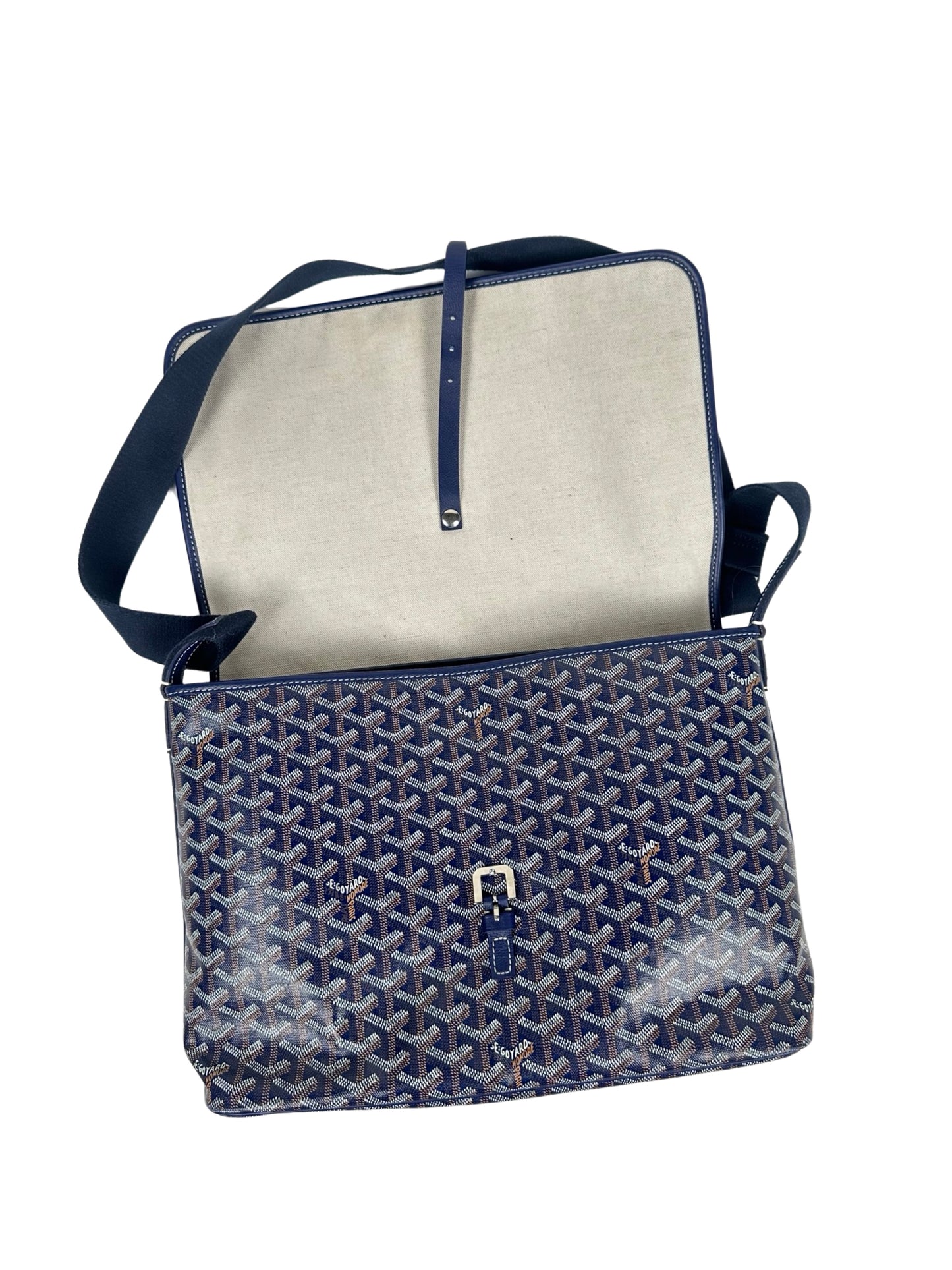 Goyardine Capetien Messenger Bag Navy