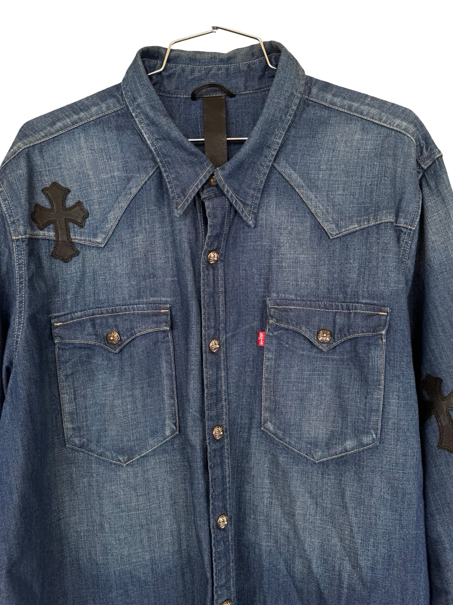 CH Levis Light Blue Denim Shirt With Patches