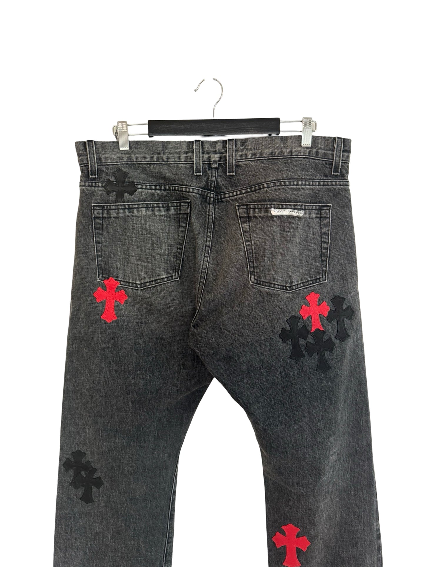 Chrome Hearts Red and Black Patch Pants