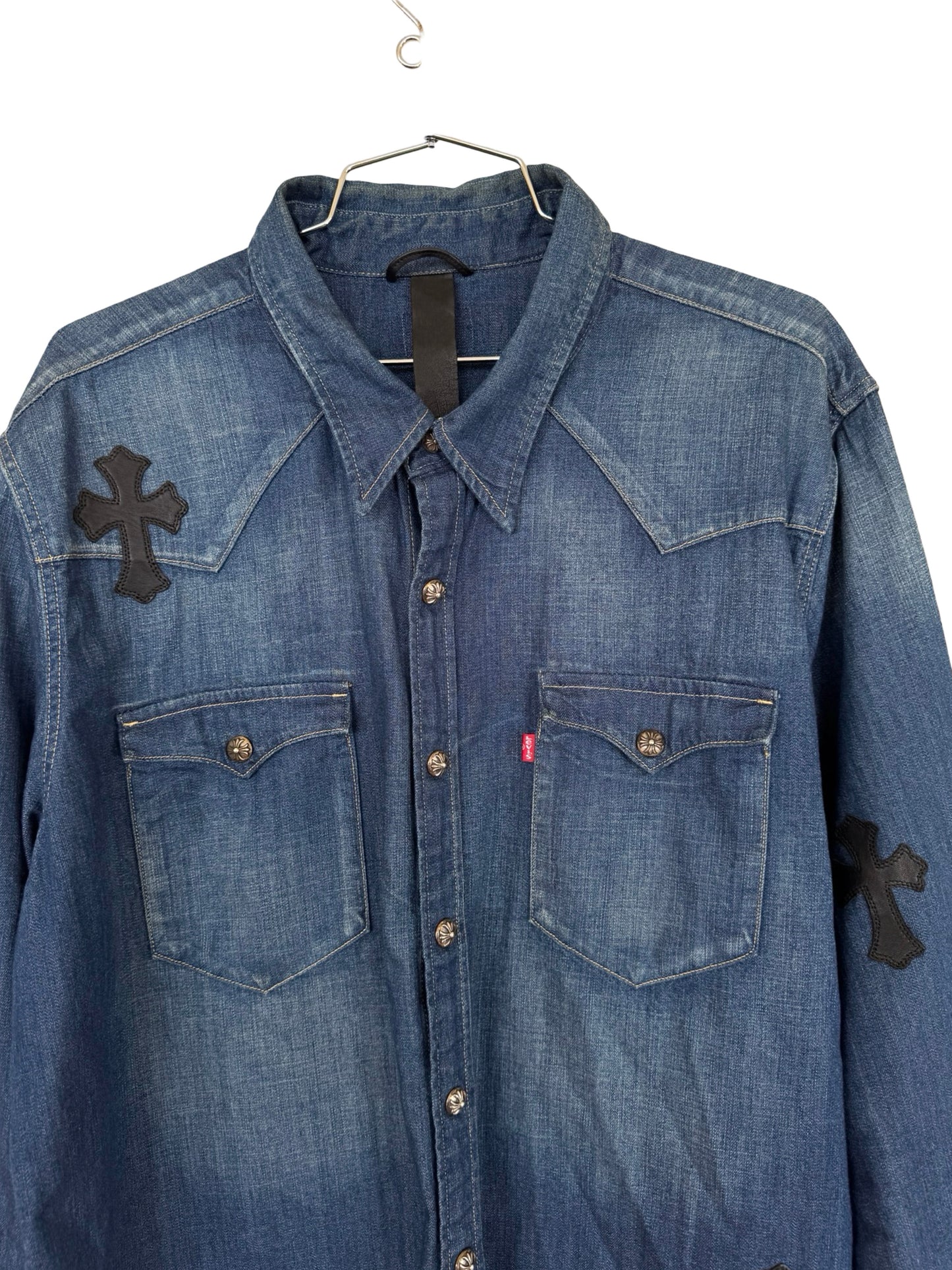 CH Levis Light Blue Denim Shirt With Patches