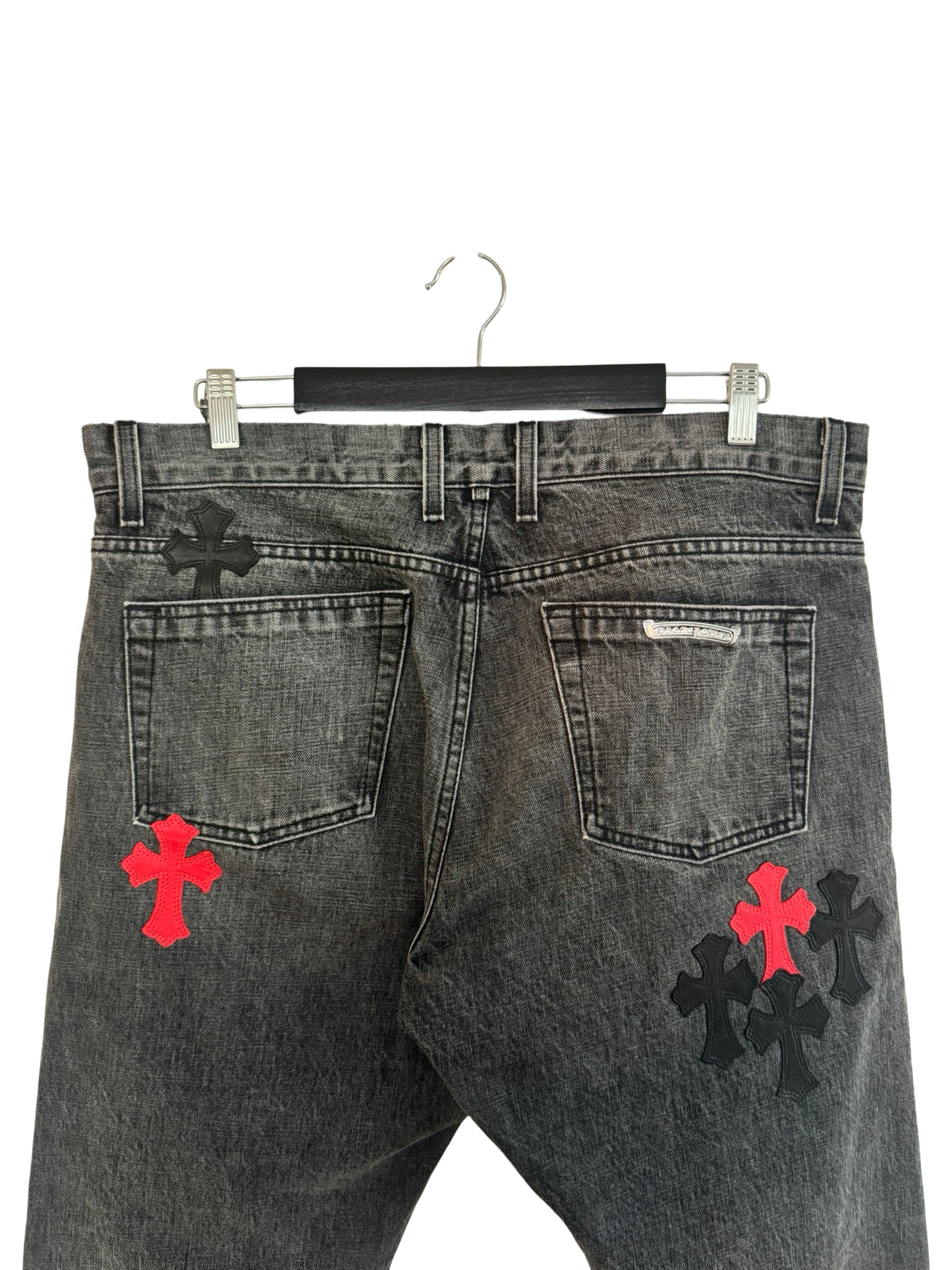 Chrome Hearts Red and Black Patch Pants