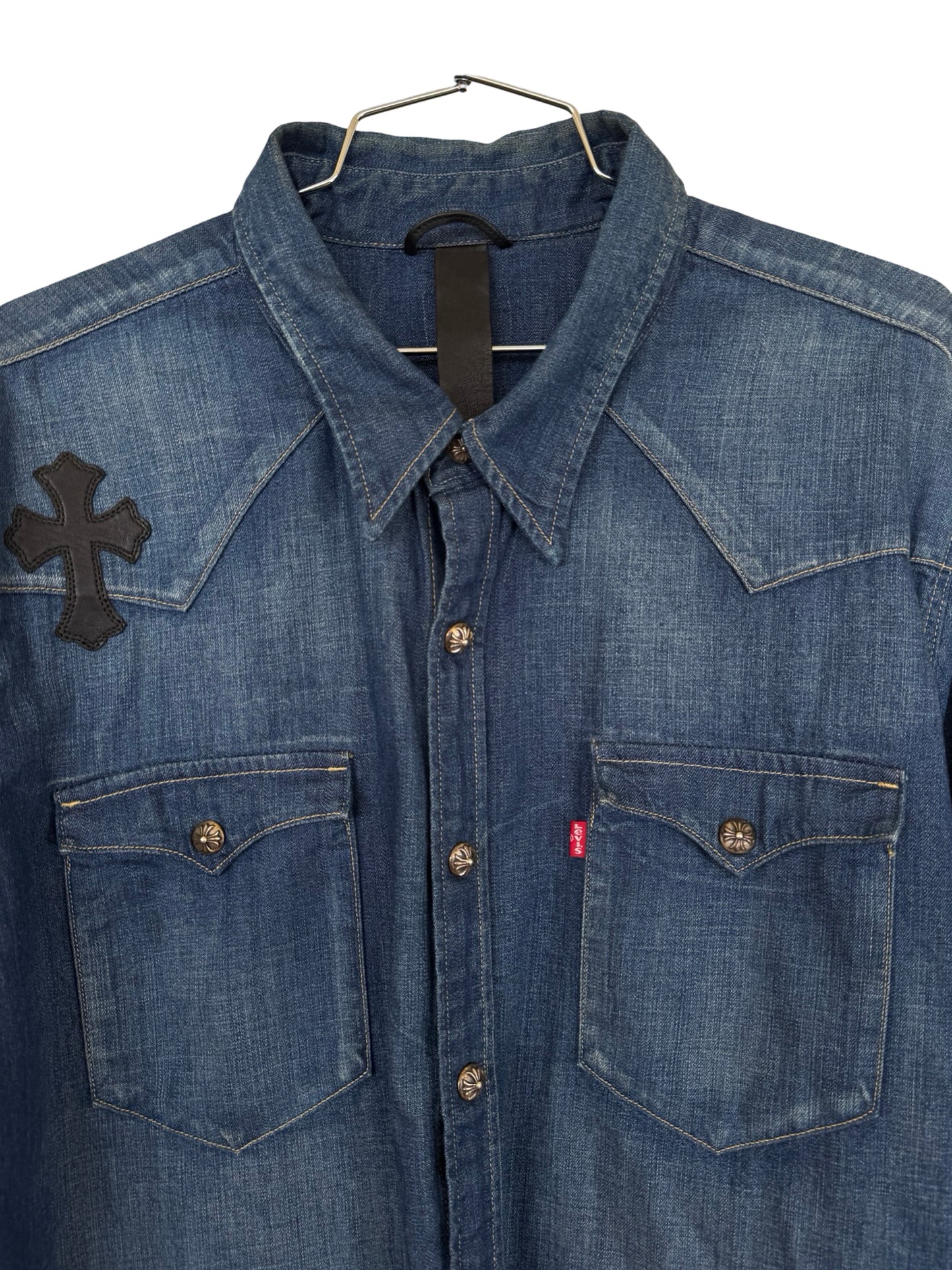 CH Levis Light Blue Denim Shirt With Patches