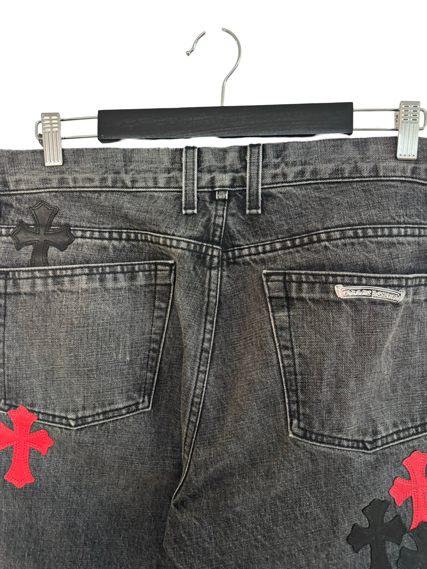 Chrome Hearts Red and Black Patch Pants