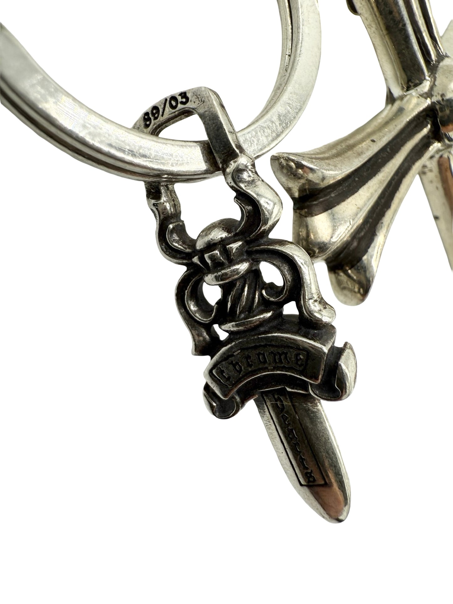 Cross Keychain With Dagger Pendant