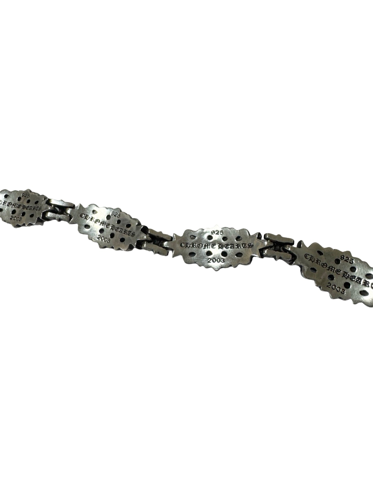 Chrome Hearts Diamond Flare Floral Cross Link Bracelet