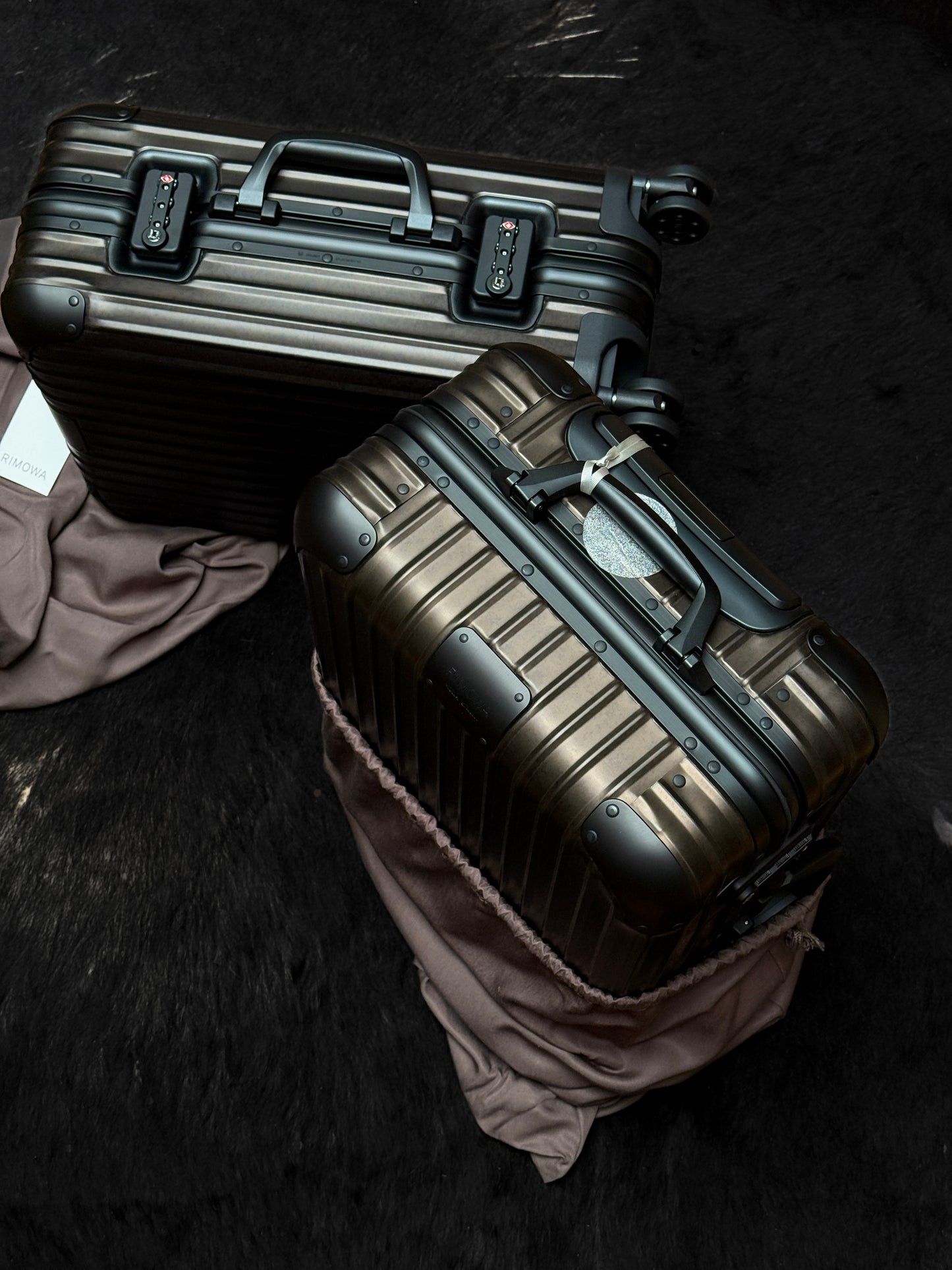 RICK OWENS X RIMOWA BRONZE CARRY ON CABIN SUITCASE