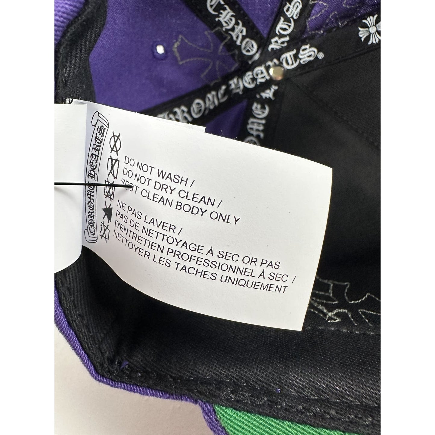 CHROME HEARTS CH PURPLE/GREEN CROSS PATCH HAT