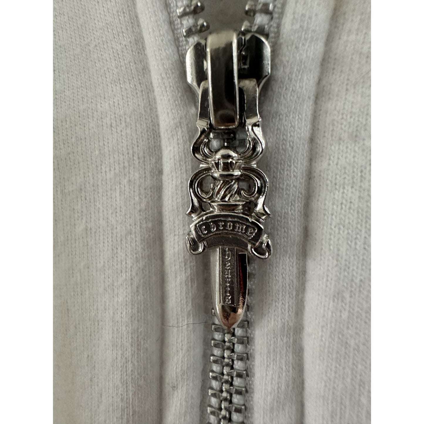 Chrome Hearts Horseshoe Floral Zip Up Hoodie White